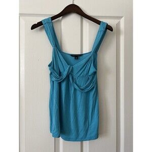 Banana Republic Women's Blue Silk Grecian Tank Top Vintage Y2K